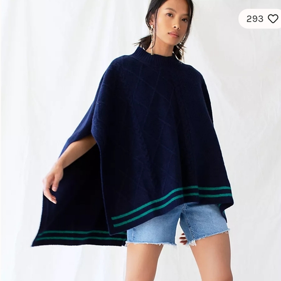Free People Sweaters - Free People Harbour Stripe Cable Poncho